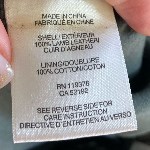 Helmut Lang Lambskin Leather Cream Black Leggings Carbon Rift Stretch Size 4 - Picture 8 of 8